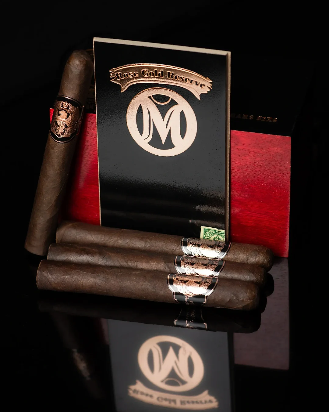 Rose Gold Reserve 3-pack in black and rose gold packaging